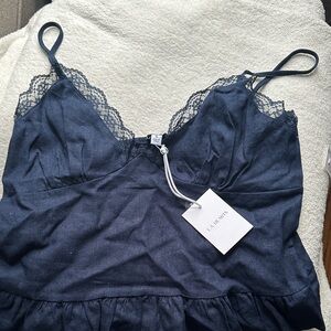 LA Hearts PacSun Navy lace trim tank  Top